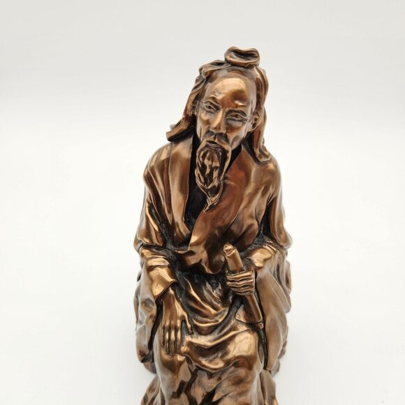 Vintage 1977 Giovanni Schoeman Cold Cast Bronze Sculpture Lao Tzu - Picture 2 of 11